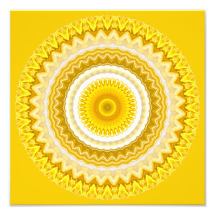 Yellow Daffodil Mandala Pattern Foto Afdruk