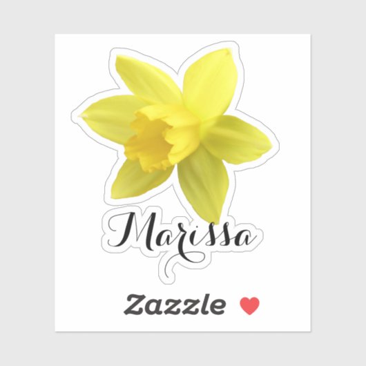 Yellow Daffodil naam Sticker (Vel)