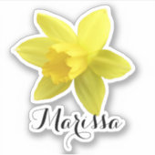 Yellow Daffodil naam Sticker (Voorkant)