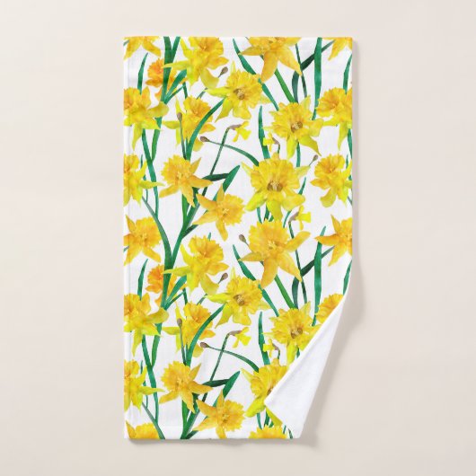Yellow Daffodil Pattern Bad Handdoek (Handdoek)