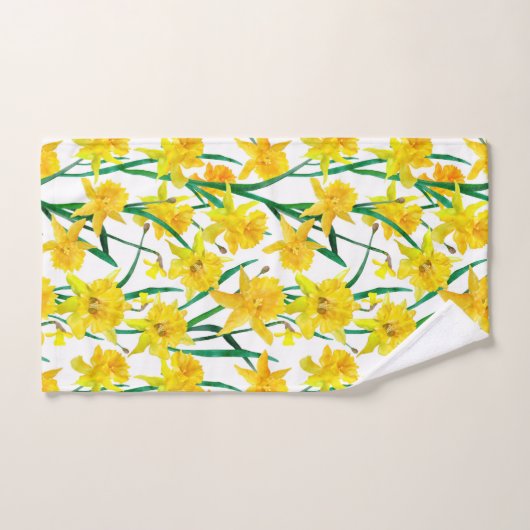 Yellow Daffodil Pattern Bad Handdoek (Handdoek)