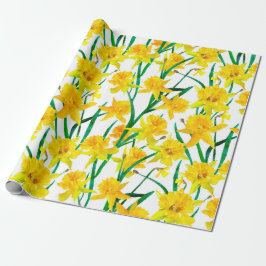 Yellow Daffodil Pattern Cadeaupapier