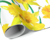 Yellow Daffodil Pattern Cadeaupapier (Rol Hoek)