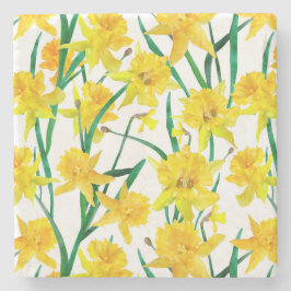 Yellow Daffodil Pattern Stenen Onderzetter