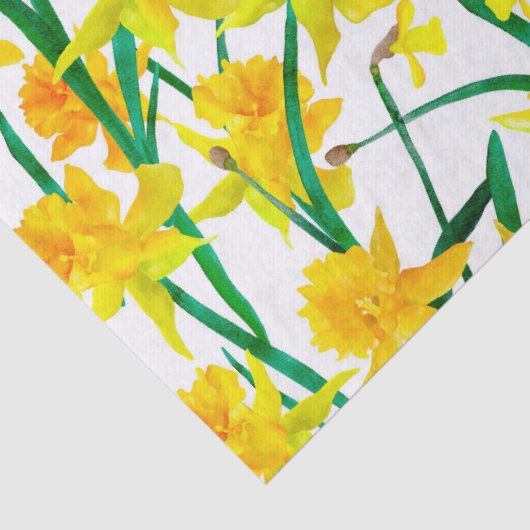 Yellow Daffodil Pattern Tissuepapier (Detail)