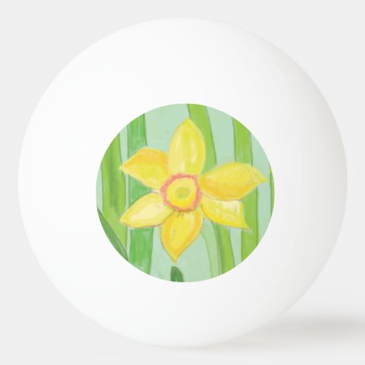 Yellow Daffodil Pingpongbal (Voorkant)