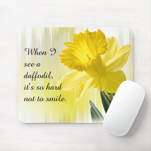 Yellow Daffodil Quote Spring Floral Muismat (Met muis)