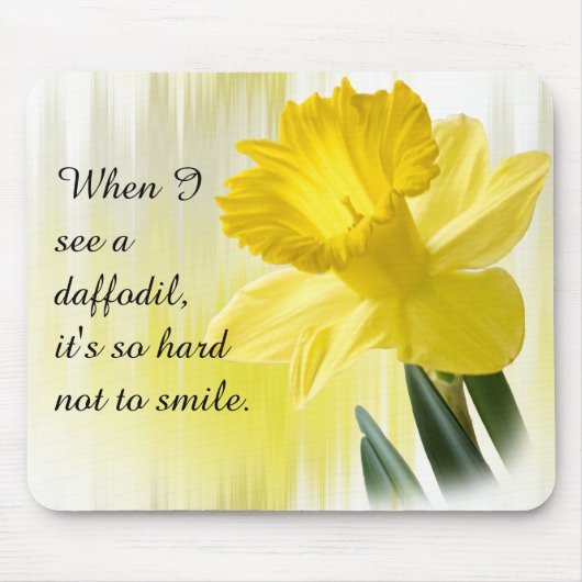 Yellow Daffodil Quote Spring Floral Muismat (Voorkant)