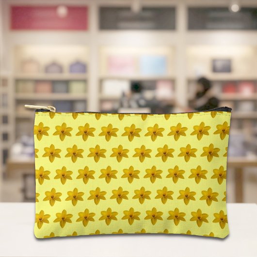 Yellow Daffodil Seamless Pattern Pouch Etui