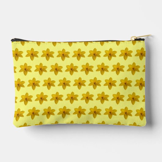 Yellow Daffodil Seamless Pattern Pouch Etui (Achterkant)