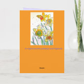 Yellow Daffodil Spring Flower Waterverf Verjaardag Kaart (Achterkant)