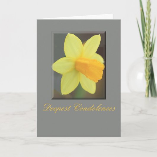 Yellow Daffodil sympathie card Kaart (Voorkant)