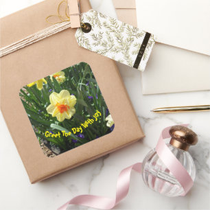 Yellow Daffodil Vierkante Sticker