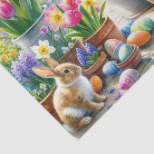 Yellow Daffodils and Garden Rabbits Tissuepapier (Detail)