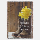 Yellow Daffodils country Western Wedding Keepslag Deken (Voorkant Verticaal)