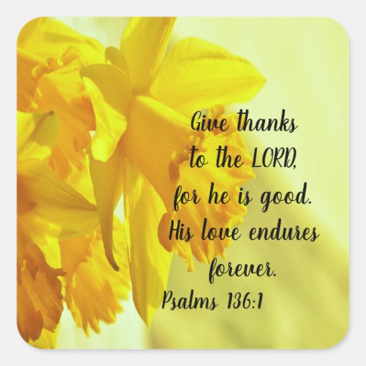 Yellow Daffodils Scripture Sticker (Voorkant)