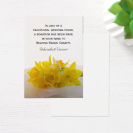 Yellow Daffodils Spring Wedding Charity Favor Card Visitekaartje