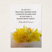 Yellow Daffodils Spring Wedding Charity Favor Card Visitekaartje (Voorkant)