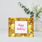 Yellow Daffodils Verjaardag Wenskaart Briefkaart (Staand voorkant)
