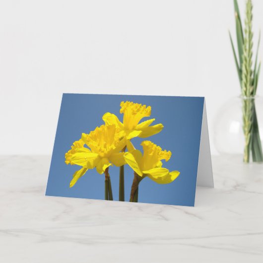 Yellow Daffodils Wenskaarten Custom Spring Feestdagen Kaart (Voorkant)