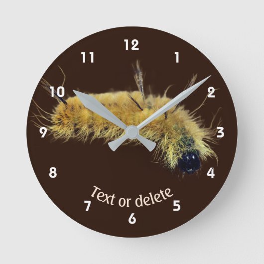 Yellow Dagger Moth Caterpillar Personalized Ronde Klok (Voorkant)