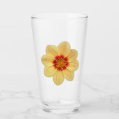 Yellow Dahlia Bloom Floral Glas (Voorkant)