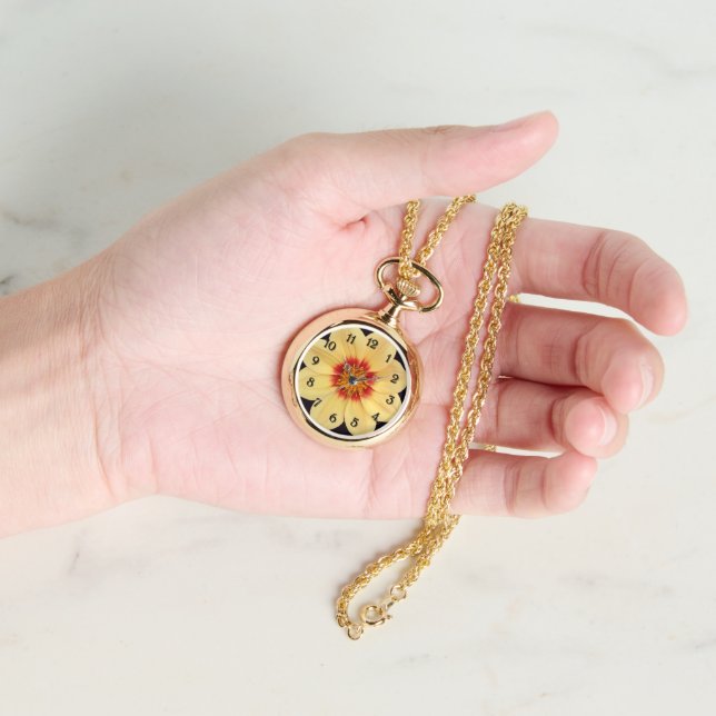 Yellow Dahlia Bloom Floral Horloge (Hand)