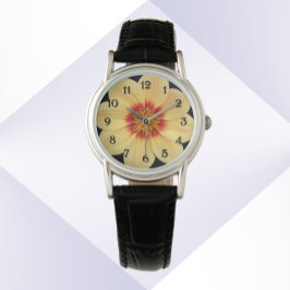 Yellow Dahlia Bloom Floral Horloge