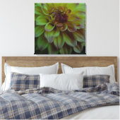 Yellow Dahlia Canvas Afdruk (Insitu (Slaapkamer))