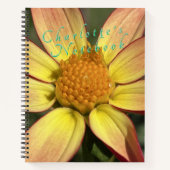 Yellow Dahlia Customizable Spiral Notebook Notitieboek (Voorkant)
