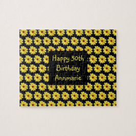 Yellow Dahlia Elegant Flower Fun 50th Birthday Legpuzzel