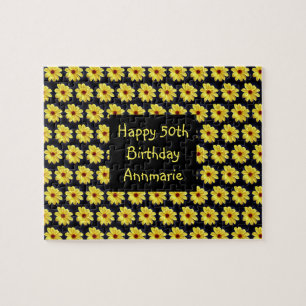 Yellow Dahlia Elegant Flower Fun 50th Birthday Legpuzzel