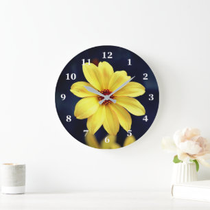 Yellow Dahlia Elegant Flower Inspirerend Quote Grote Klok