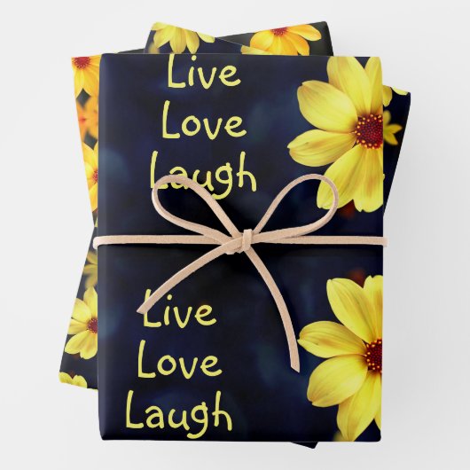 Yellow Dahlia Elegant Flower Inspirerend Quote Inpakpapier Vel (In situ)