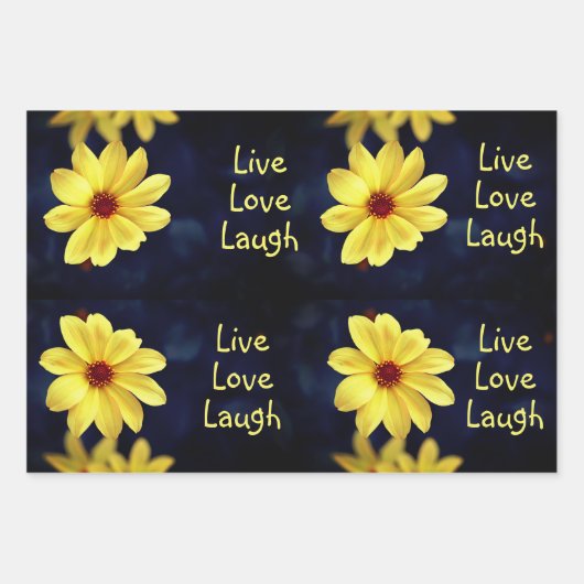 Yellow Dahlia Elegant Flower Inspirerend Quote Inpakpapier Vel (Voorkant)