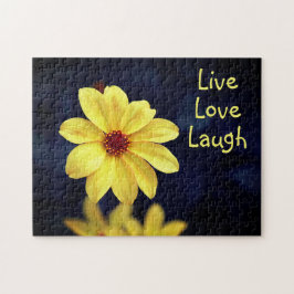 Yellow Dahlia Elegant Flower Inspirerend Quote Legpuzzel