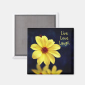 Yellow Dahlia Elegant Flower Inspirerend Quote Magneet (Voorkant / Achterkant)