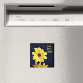 Yellow Dahlia Elegant Flower Inspirerend Quote Magneet (Insitu (Vaatwasser))