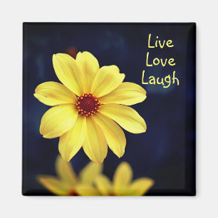 Yellow Dahlia Elegant Flower Inspirerend Quote Magneet