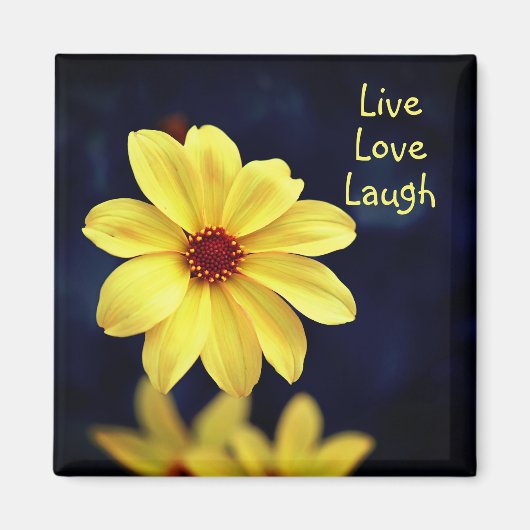 Yellow Dahlia Elegant Flower Inspirerend Quote Magneet (Voorkant)