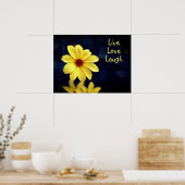 Yellow Dahlia Elegant Flower Inspirerend Quote Poster (Keuken)