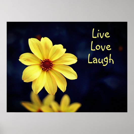 Yellow Dahlia Elegant Flower Inspirerend Quote Poster (Voorkant)