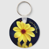 Yellow Dahlia Elegant Flower Inspirerend Quote Sleutelhanger (Voorkant)