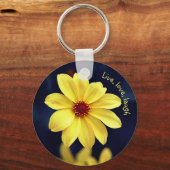 Yellow Dahlia Elegant Flower Inspirerend Quote Sleutelhanger (Voorkant)