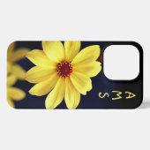 Yellow Dahlia Elegant Flower met Initialen iPhone Hoesje (Achterkant horizontaal)