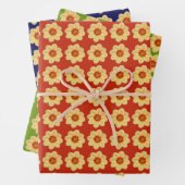 Yellow Dahlia Floral Pattern Inpakpapier Vel (In situ)