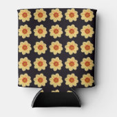 Yellow Dahlia Floral Pattern op Black Blikjeskoeler (Voorkant)