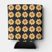 Yellow Dahlia Floral Pattern op Black Blikjeskoeler (Achterkant)