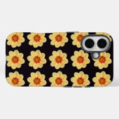 Yellow Dahlia Floral Pattern op Black Case-Mate iPhone Case (Achterkant (horizontaal))