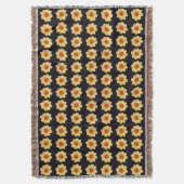 Yellow Dahlia Floral Pattern op Black Deken (Voorkant Verticaal)